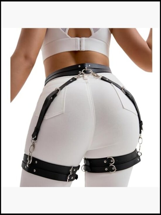 PU Leather Punk Waist Belt Goth Festival Rave Accessory Adjustable Buckle main image 4